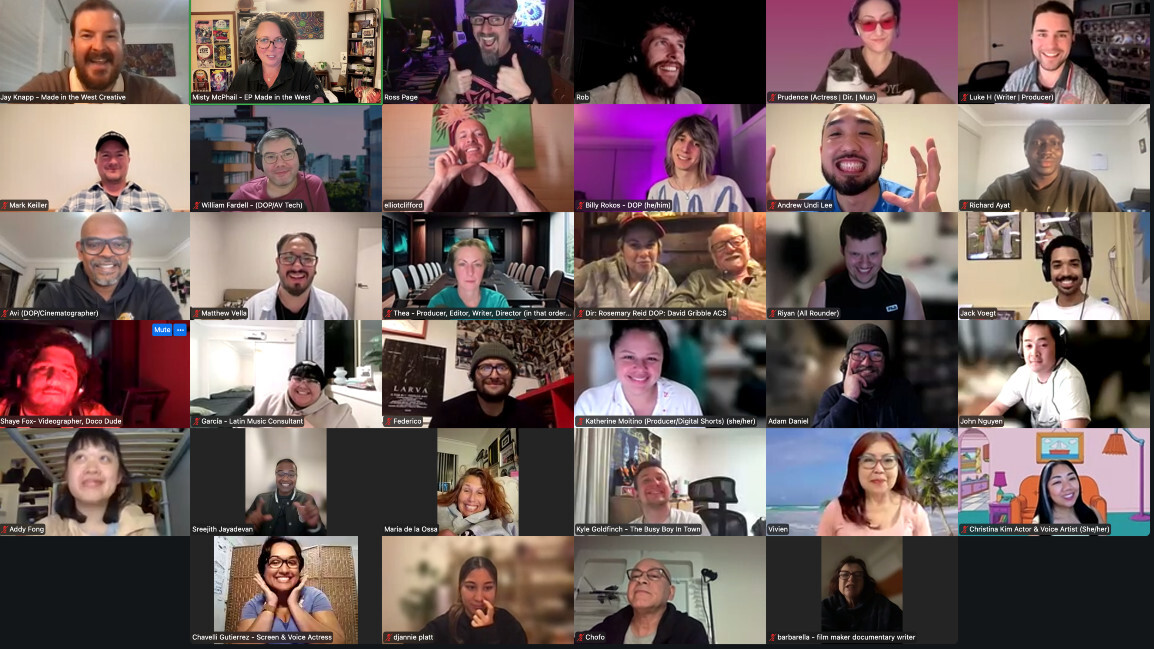 Zoom call gallery with online networking attendees